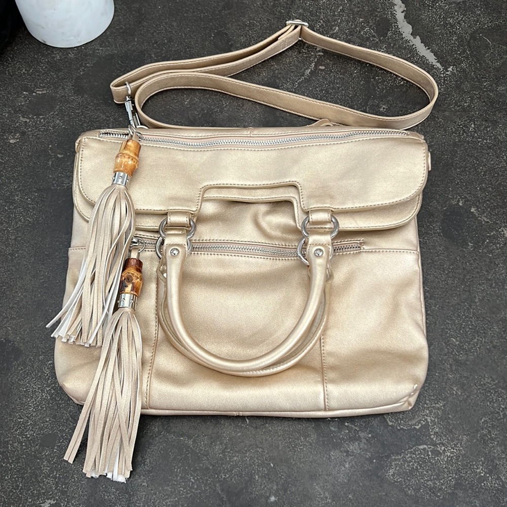 Sorial Gold Fringe Crossbody Bag